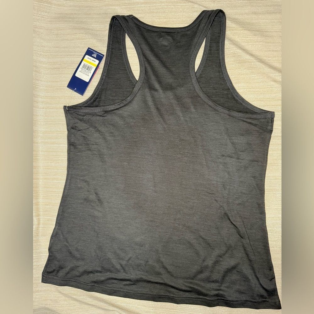 Reebok Top - Womens Off The Charts Slim Performance Tank, Size L, Black Heather - Picture 6 of 9